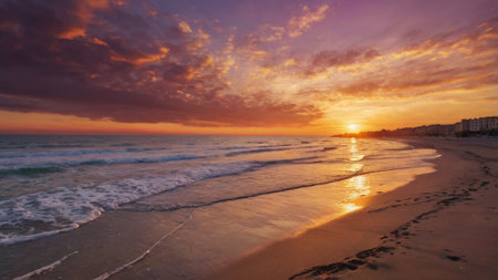 Beautiful sunset on the beach of Varadero, Cuba.の写真素材