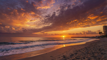 Beautiful sunset on the beach of Varadero, Cuba.の写真素材