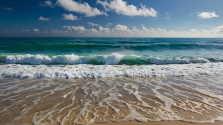 beach and tropical sea, panoramic view from the beach