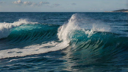 Ocean wave on the island of Mauritius. Mauritius is one of the most popular tourist destinations in the world.の写真素材
