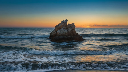 Sunset at the beach of Cabo da Roca, Portugal