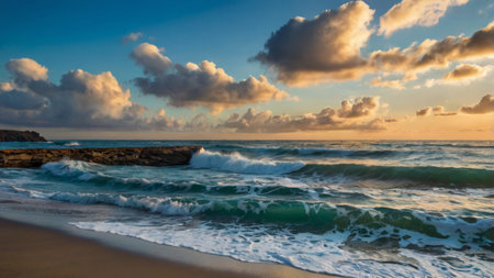 Sunset on the beach of Tenerife, Canary Islands, Spainの写真素材