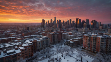 Panoramic aerial view of the city of Denver, Colorado.