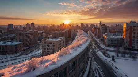 Panoramic view of the city of Kiev at sunset, Ukraineの写真素材