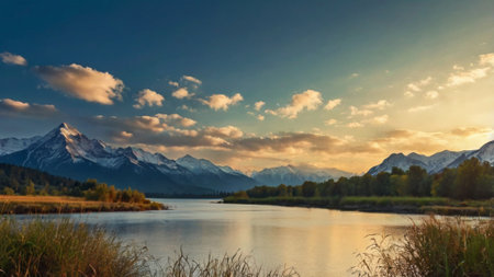 Grand Teton National Park, Wyoming, USA. Grand Teton is one of the largest mountain ranges in the United States.の写真素材