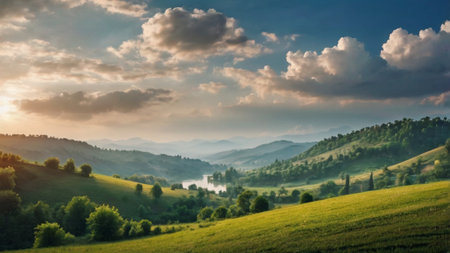 Beautiful summer landscape in the mountains. Carpathians, Ukraineの写真素材