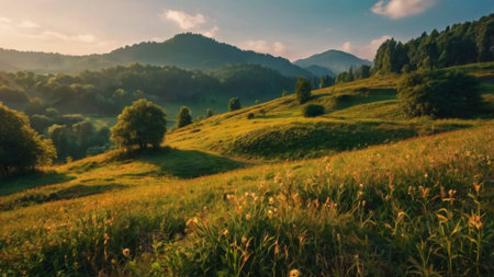 Beautiful summer landscape in the Carpathian mountains, Ukraine.の写真素材