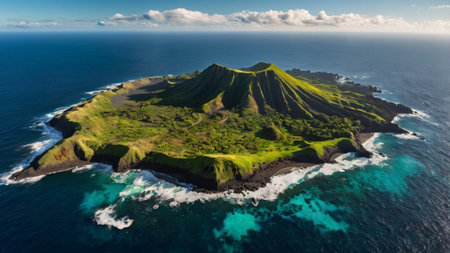 Aerial view of the island of Kauai, Hawaii, USAの写真素材