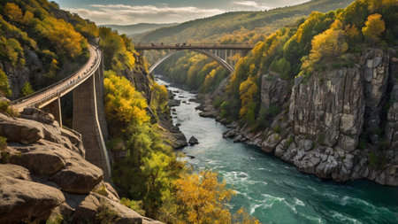 Panoramic view of the Rhine Gorge, Rhine Valley, Switzerlandの写真素材