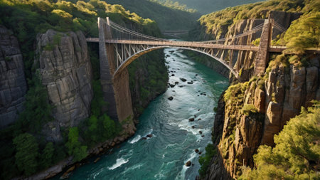 Panoramic view of the bridge, Germanyの写真素材