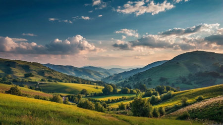 Beautiful summer landscape in the Carpathian Mountains, Ukraine.の写真素材