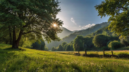 Beautiful summer landscape in the Carpathian Mountains, Ukraine.の写真素材