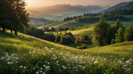 Beautiful summer landscape.の写真素材