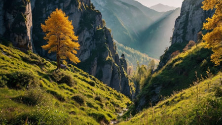 Autumn in the swiss alps, swiss alpsの写真素材