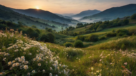Beautiful summer landscape in the Carpathian mountains, Ukraine.