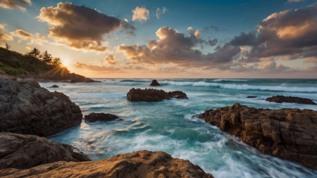 Sunset at the beach in Tenerife, Canary Islands, Spain