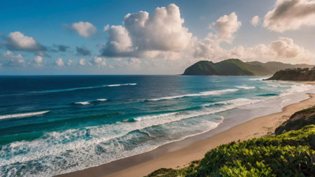 Panoramic view of the beachの写真素材