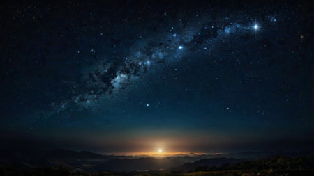 Milky way over the mountains.