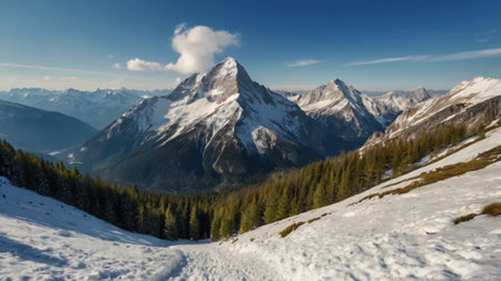 Panoramic view of mount Matterhorn in Zermatt, Switzerland