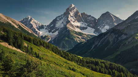 Mountain landscape in the summer.の写真素材