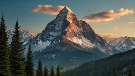 Matterhorn peak at sunrise, Zermatt, Switzerland.の写真素材