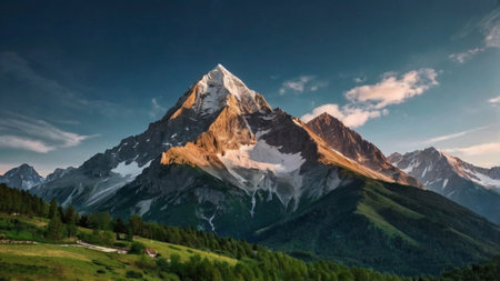 Panoramic view of Mount Matterhorn, Zermatt, Switzerlandの写真素材