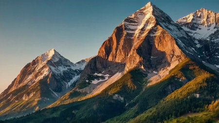 Panoramic view of Matterhorn peak in Zermatt, Switzerland