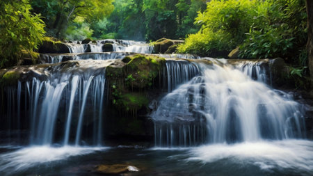 Waterfall in deep forest at Phu Soi Dao National Park, Thailand