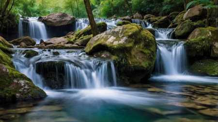 Waterfall in deep forest at Phu Soi Dao National Park, Thailand