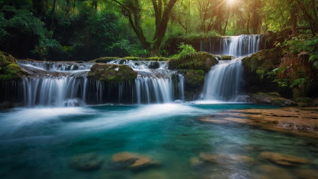 Erawan Waterfall in Kanchanaburi province, Thailand