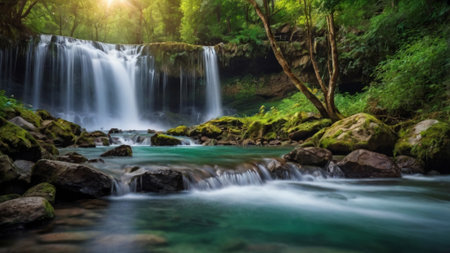 Waterfall in deep forest of Thailand. Waterfall in deep forest.