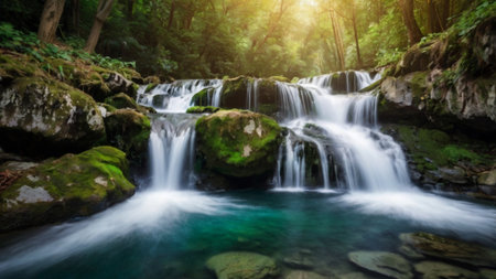 Waterfall in deep forest at Phu Soi Dao National Park, Thailand