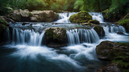 Waterfall in deep forest at Phu Soi Dao National Park, Thailand