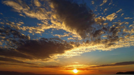 Beautiful sunset over the sea. Nature composition. Sunset over the sea.