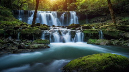 Waterfall in deep forest at Phu Soi Dao National Park, Thailand