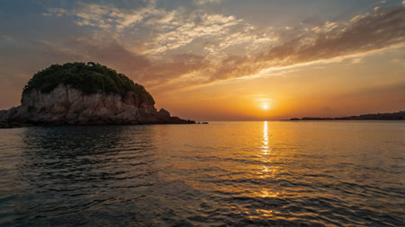 Sunset on the island of Krk, Croatia. Panoramaの写真素材