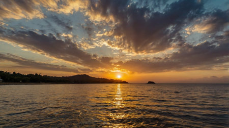 Beautiful sunset over the sea.の写真素材