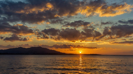 Beautiful sunset over the sea at Koh Samui, Thailand.