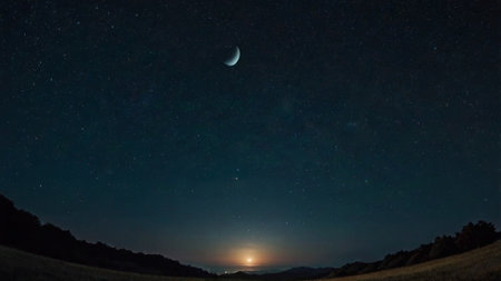 Night sky with stars and milky way. Night sky with stars and moonの写真素材