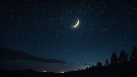 Night sky with stars and moon. Night sky with stars and moon
