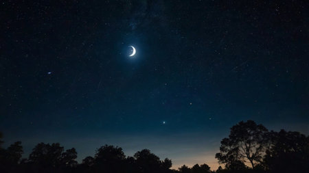 Night sky with stars and the moon. Night sky with stars and the moon