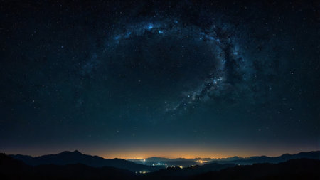 Milky way galaxy with stars and space dust in the universe.