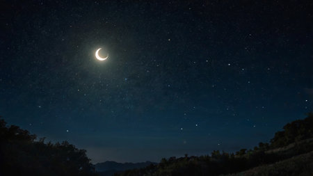Night sky with stars and moon. Night sky with stars and the moon
