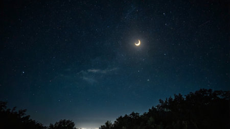Night sky with stars and milky way. Night sky with stars and the moonの写真素材