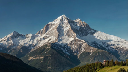Panoramic view of Mount Matterhorn, Zermatt, Switzerlandの写真素材
