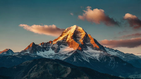 Peak at sunrise in Himalayas, Nepal.