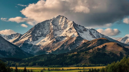 Mountains in the Canadian Rockies. Alberta, Canada. Panorama
