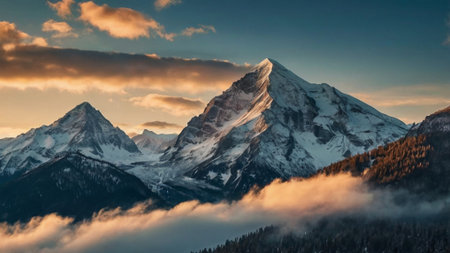 Panoramic view of mount Matterhorn in Zermatt, Switzerlandの写真素材