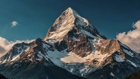Matterhorn peak, view from Zermatt, Switzerland.の写真素材