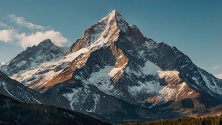 Matterhorn peak in Zermatt, Switzerland. Beautiful mountain landscape.